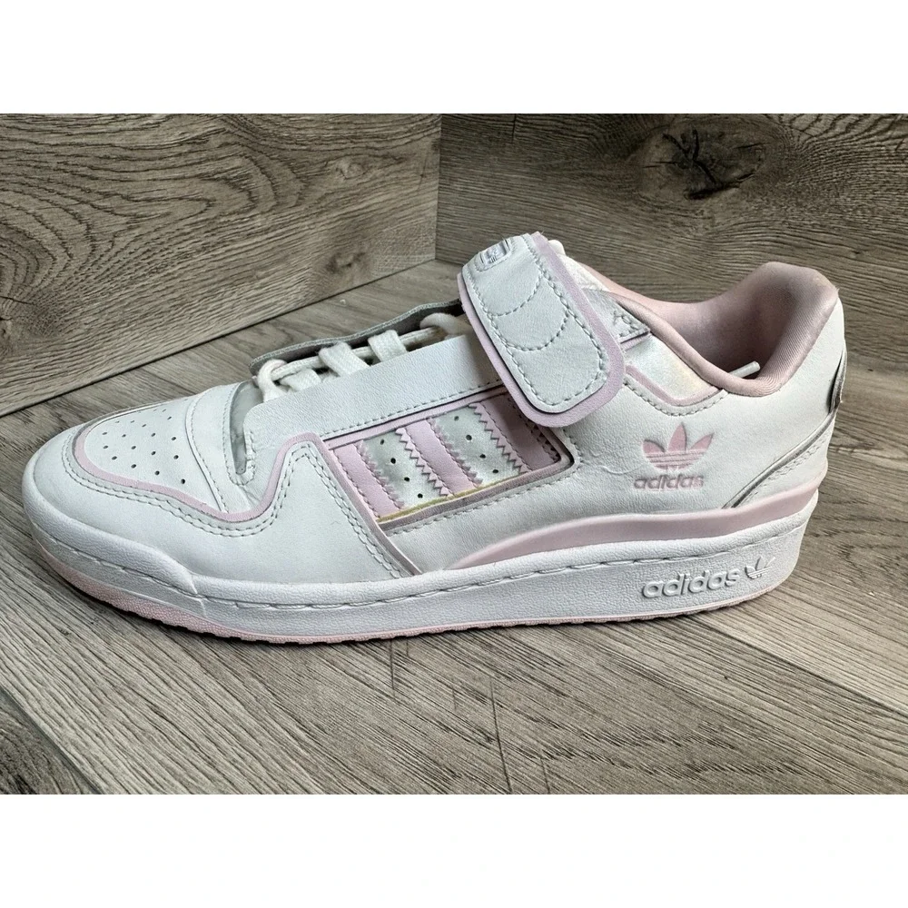 Adidas Forum Plus  Low White  Pink Womens Sz 9 GX5073 Sneakers Shoes